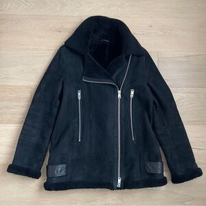 Vintage Reiss Genuine Sheepskin Shearling Moto Jacket